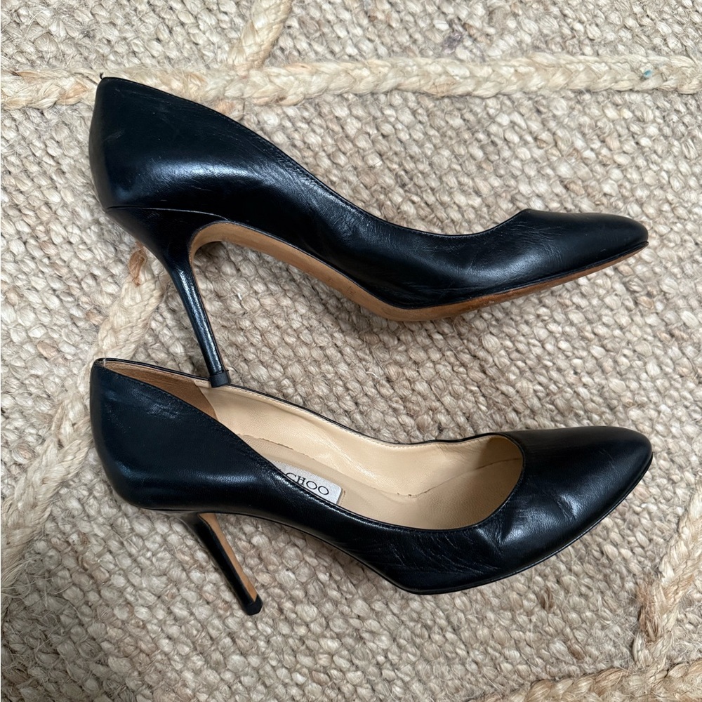 Jimmy Choo black leather heels